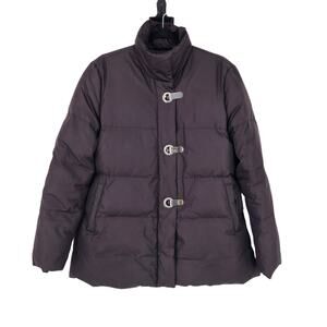 Michael Michael Kors Brown Hook and Loop Closure Puffer Coat Jacket Size Large